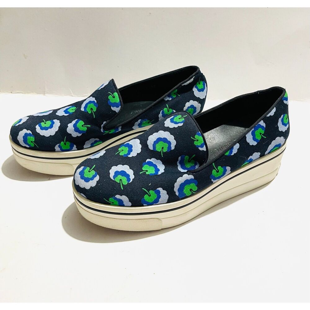 Stella Mccartney sneaker shoes Turnschuhe slip on Ode canvas blue floral women 9